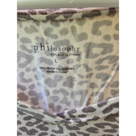 Philosophy Republic Clothing Cheetah Leopard Print Women's Blouse Large - Picture 3 of 4